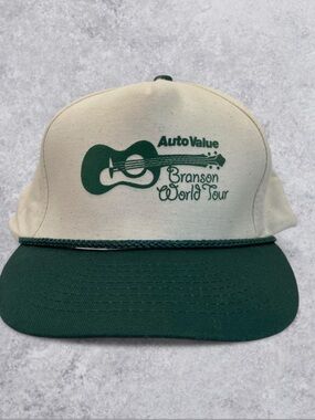 Vintage Auto Value Branson World Tour Snapback Hat Rope Cap Green